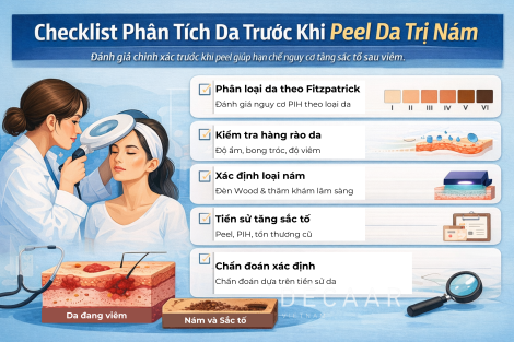 Checklist phân tích da & đánh giá nguy cơ PIH trước khi peel nám